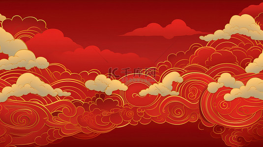 中国的中国背景图片_金色祥云不同形状的红色背景10