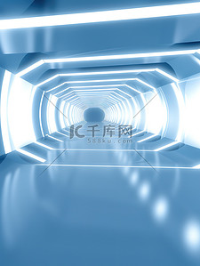 光带背景图片_浅蓝色白色光带3D立体电商空间6