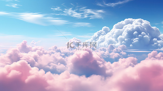 蓝色天空与蓬松云层天空背景17