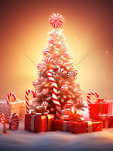 礼物背景图片_圣诞树礼物节日气氛背景17