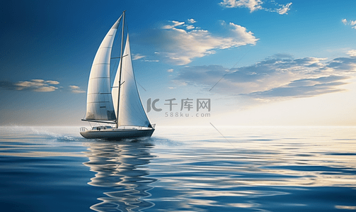 海报帆船背景背景图片_平静海面帆船扬帆起航励志海报背景