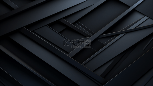 黑色背景几何图形背景图片_抽象黑色背景与几何形状。