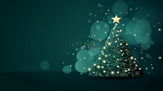 圣诞节祝福海报背景图片_精美的圣诞树祝福背景。