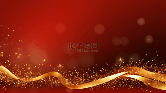 红色圣诞节背景，带有金色闪光效果。