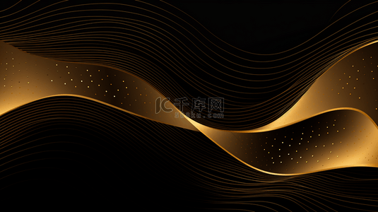 金色波浪线背景图片_抽象奢华金色壁纸，波浪线艺术创意数字绘画。