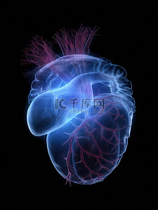 健康背景图片_半透明材料人体心脏医学背景13