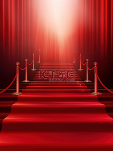 红地毯电影照明红色背景5