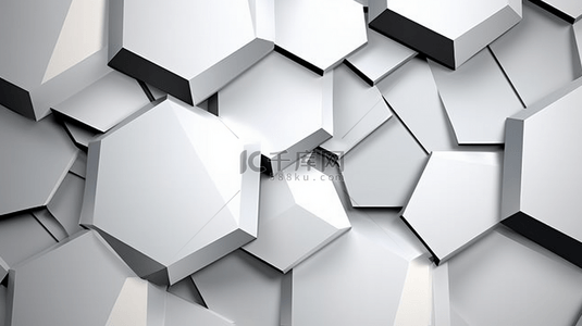 抽象几何六边形风格概念白色背景矢量图