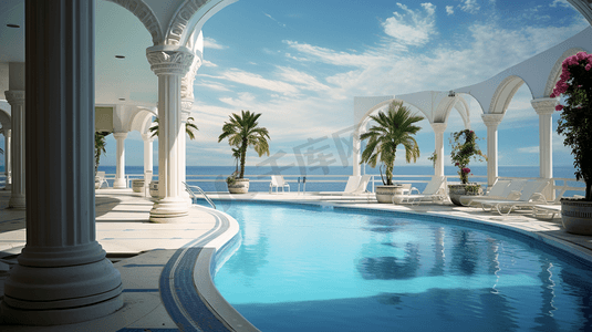 海边度假酒店的泳池