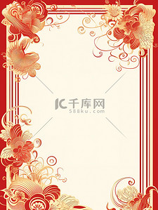 红色背景背景图片_喜庆喜报红色边框背景2