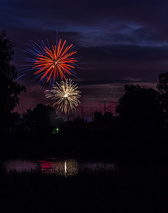 Plattling-Isar-Bavaria-Germ彩色烟花