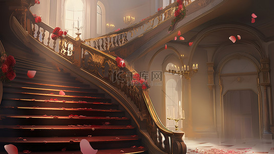 欧式背景图片_复古的欧式室内旋转楼梯6