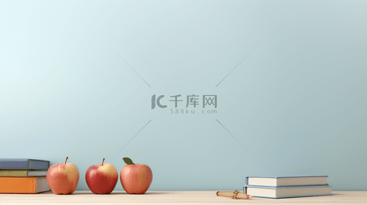开学季苹果背景图片_小清新开学季苹果书本背景图25