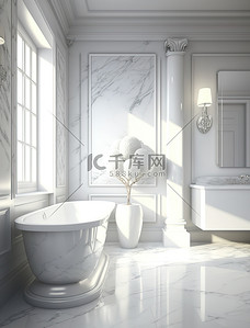 浴室背景图片_优雅的大理石浴室家居背景11