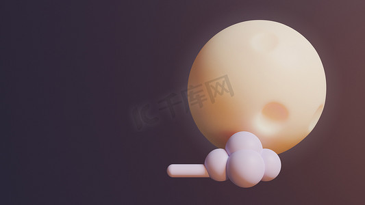 中秋节3d摄影照片_中秋登陆页面模板与月球3D渲染