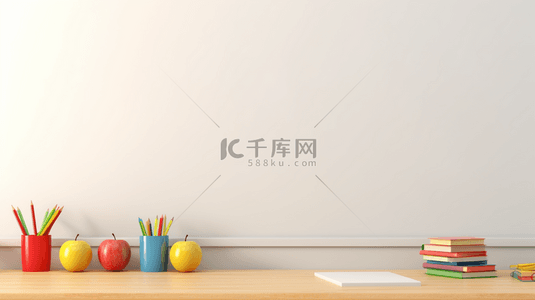 开学季苹果背景图片_小清新开学季苹果书本背景图13