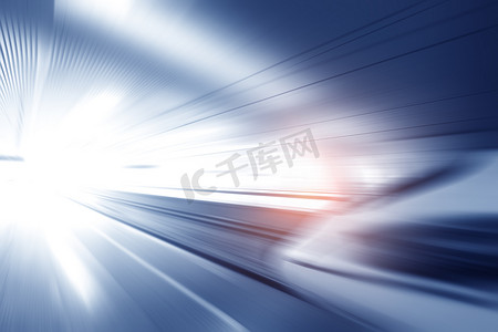 超级精简的高速火车车站隧道与议案光效背景现实海报打印矢量图