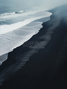 海边的沙滩背景图片_海边的黑色沙滩海浪背景10