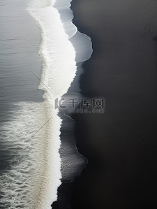 海边的黑色沙滩海浪背景3