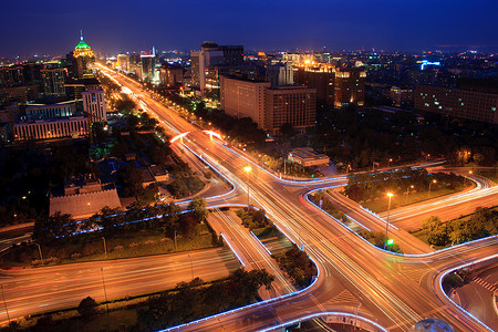 俯瞰北京长安街夜景