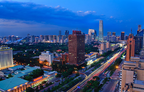 俯瞰北京长安街夜景