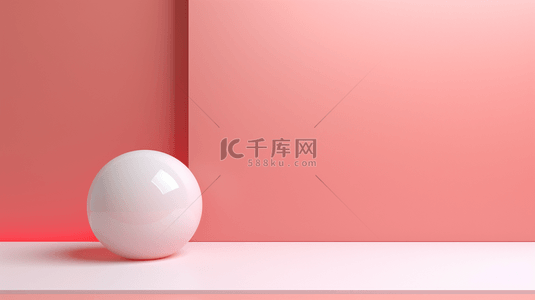 粉白色立体圆球电商展示台背景8