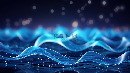 科技光科技蓝背景图片_蓝色发光波流线型设计5