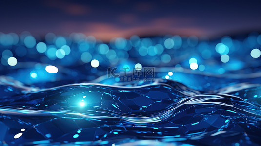 科技光科技蓝背景图片_蓝色发光波流线型设计11