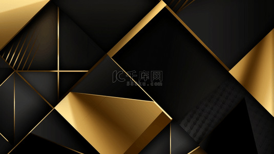华丽的黑金纸剪风格背景，配有闪光和光影效果，是颁奖典礼、正式邀请或证书设计的高级黑金背景。