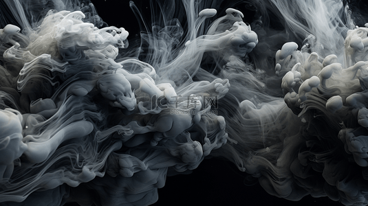 海洋水彩背景图片_液态流体艺术抽象背景，暗色多彩的烟雾跳舞着，丙烯画在水下空间、海洋、宇宙爆炸中。