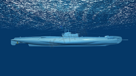 3d cg 渲染的一艘潜艇