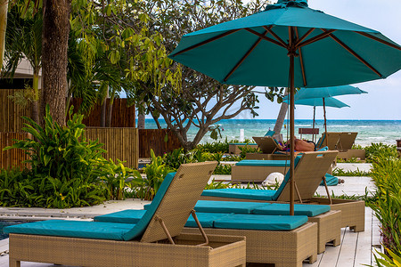 太阳伞和沙滩椅