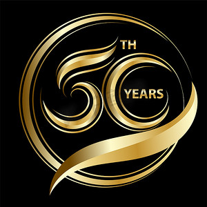 50周年金标和标志为金子庆祝标志