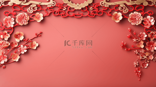 红色传统古典春节喜庆背景3
