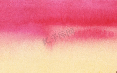 渐变从粉红色到橙色。纹理背景。手绘水彩在湿纸例证.