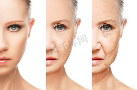 老化和孤立的皮肤护理的概念