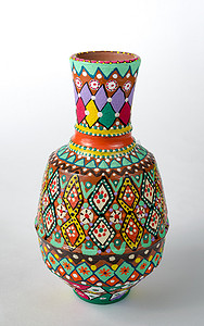 埃及装饰丰富多彩彩陶花瓶 (阿拉伯语︰ Kolla)