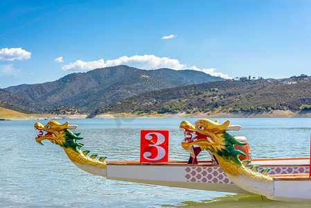 划龙舟摄影照片_划龙舟-传统亚洲龙布凯的船头