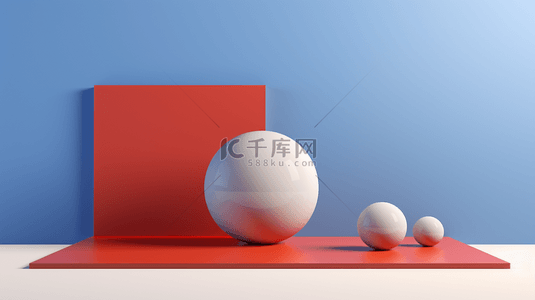3D立体圆球几何电商展示台背景10