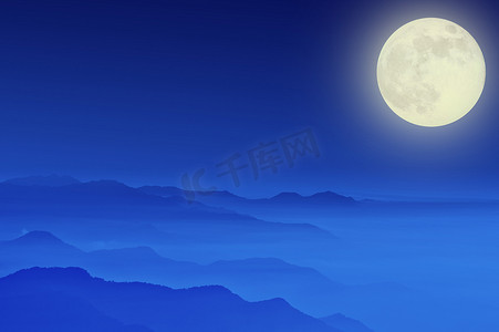中秋节背景摄影照片_中秋节, 月亮, 背景