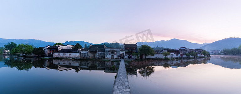 古村落摄影照片_中国古村落在黎明