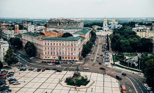 乌克兰基辅老城中心区鸟瞰图