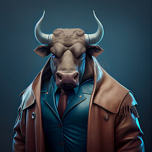 3D Bull Avatar，用于网络游戏或web account avatar.