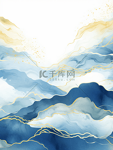 中国风描金山水纹理背景3