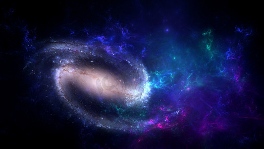 宇宙星系摄影照片_科幻壁纸。深空之美色彩斑斓的背景图形，如水波、云彩、夜空、宇宙、星系、行星