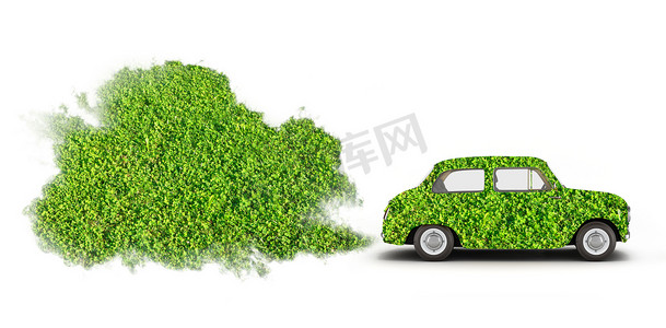 烟雾渲染摄影照片_废气污染的概念生态学纯净的汽车 