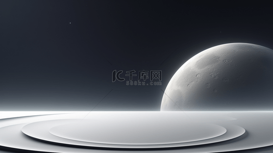 月圆之夜广州背景图片_科技感圆月赏月舞台背景8