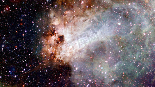 抽象科学背景，星系和星云在空间。这张图片的元素由美国宇航局提供