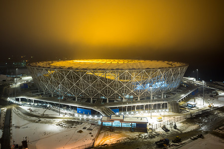 2018年世界杯摄影照片_9 2018年3月。伏尔加格勒, 俄罗斯。新足球场 