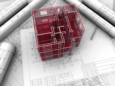 建筑图纸摄影照片_根据图纸建筑线路板模型